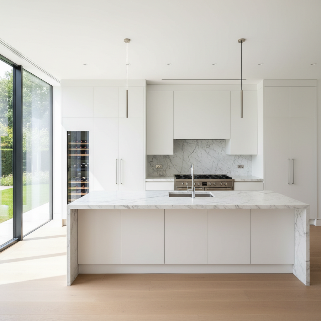 Luxury modern kitchen with built-in Bosch appliances